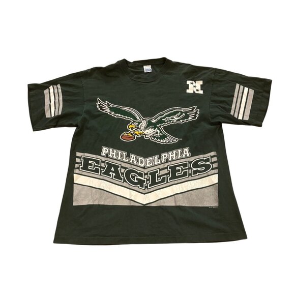 Vintage 1995 Salem Sportswear Philadelphia Eagles Double Sided AOP T-Shirt 2XL - Picture 1 of 7